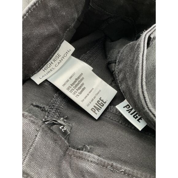Paige 'Laurel Canyon' Black Rayon High Rise Jean Size 27 - Picture 4 of 4